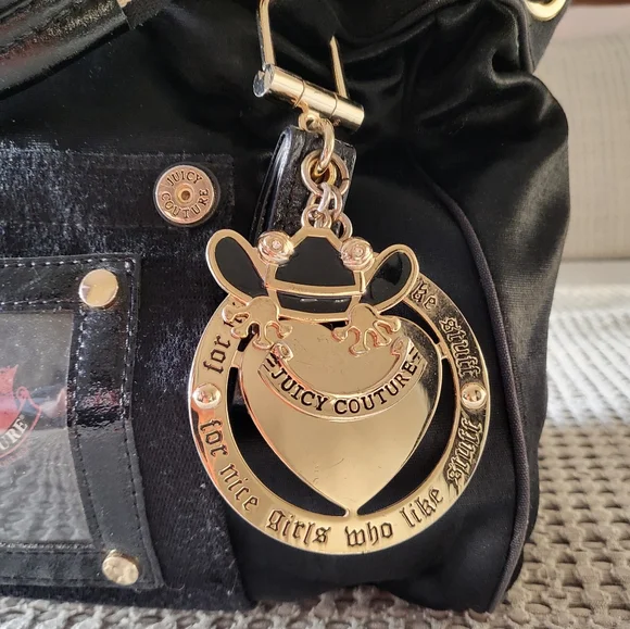 🌻RARE🌻 Juicy Couture Black Daydreamer handbag with Gold Accents Y2K 2008 - Picture 4 of 16